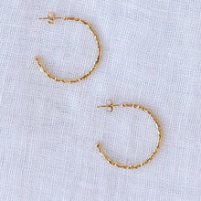 Solid Hammered 14kt Gold Hoops