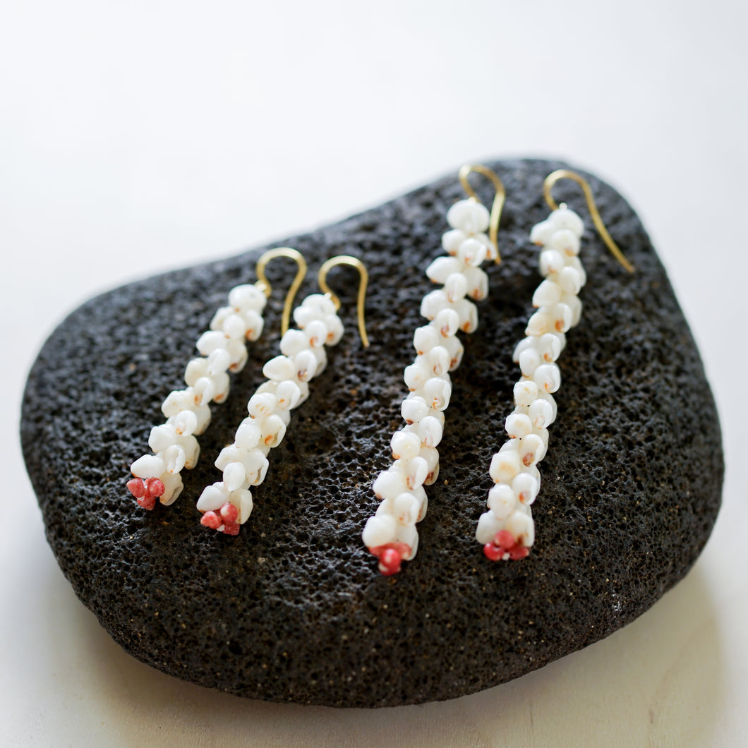 Ni'ihau Momi Shell Earrings with Kahelelani