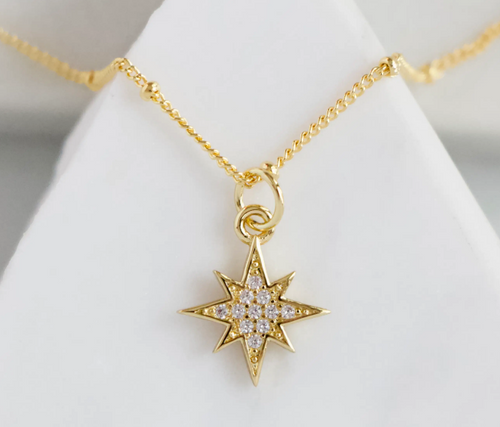 CZ Mico Pave Northstar Necklace