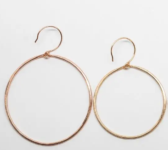 Wide Hammered Hoops