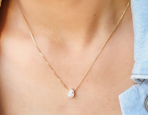 Cz Teardrop Jewelry Set