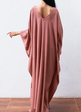 Rayon Kaftan Dress Dusty Pink