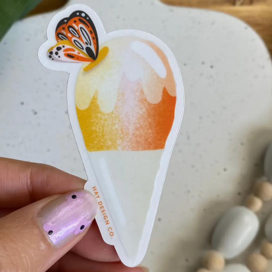 Shaved Ice with Butterfly Sticker