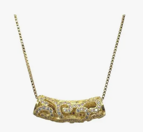 Curved 'Slider' on 18kt Gold Fill Chain