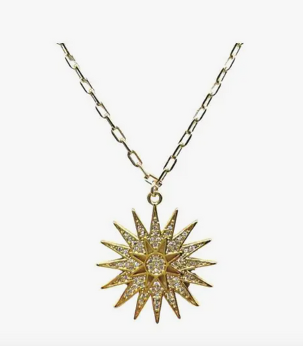 Starburst 18kt Gold Fill CZ Micropave Necklace