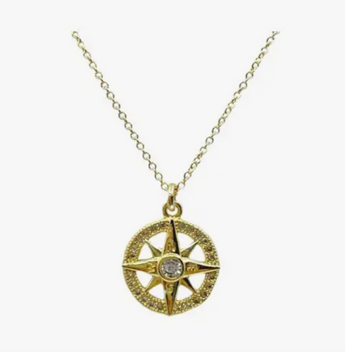 Sunburst With CZ Center Necklace