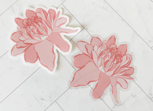 Pink Torch Ginger Vinyl Sticker
