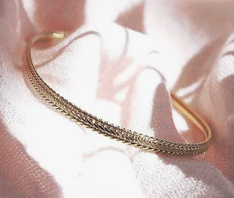 Gold Filled Woven Chain Bracelet