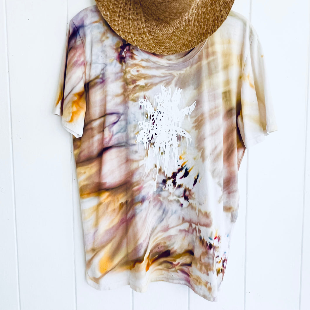 Hanalei Hand Dyed Ancell Palm Tee: S/M #08