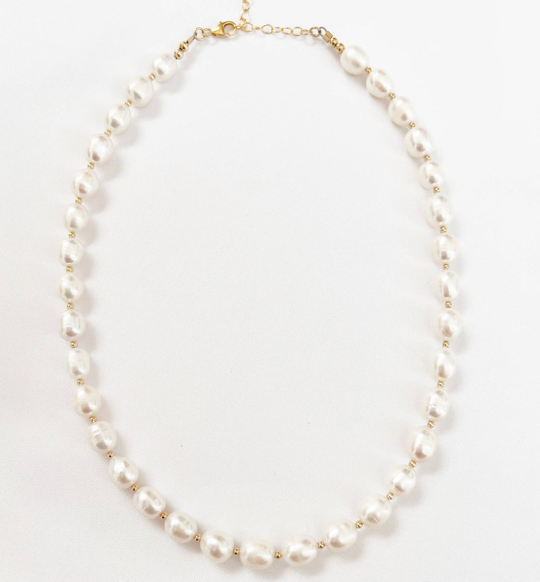 Pearla Freshwater Pearl Necklace Gold Filled