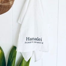 Hanalei Coordinates Tea Towel