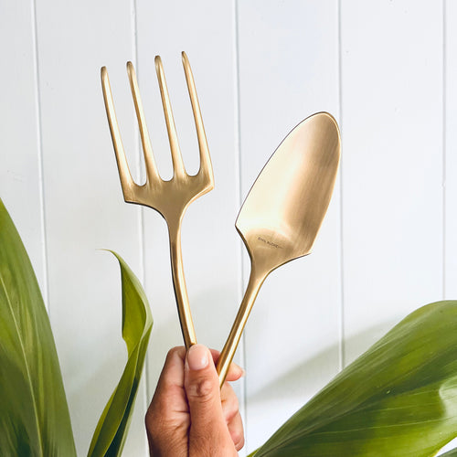 Solid Brass Gardening Tool Pair