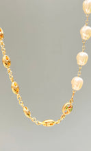 Riven Pearl and Marine Gold Filled Chain