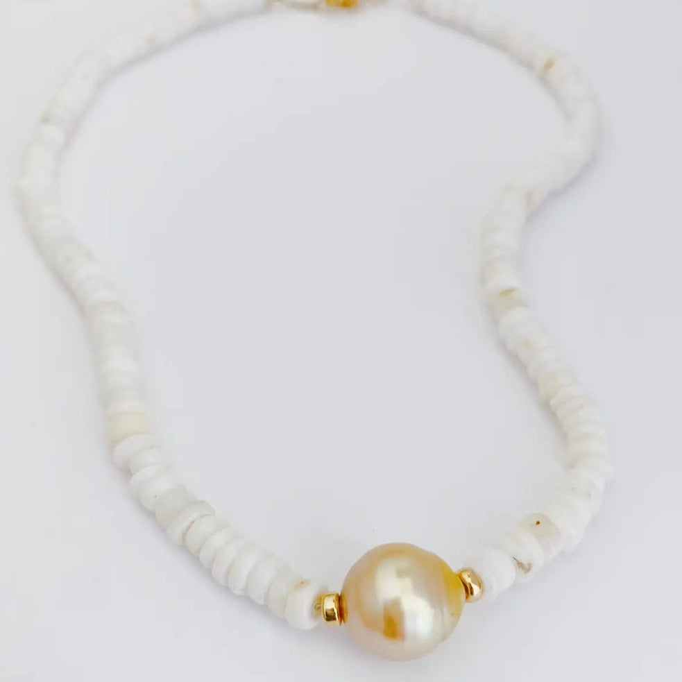 Opals and Golden South Sea Necklace