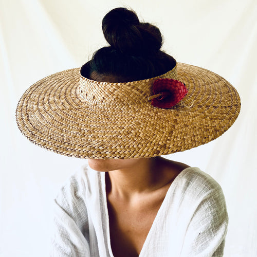 Long Brim Lauhala Crownless Pāpale #0120