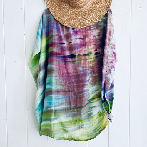 Hanalei Hand Dyed Silk Cotton Kaftan: Uilani #01