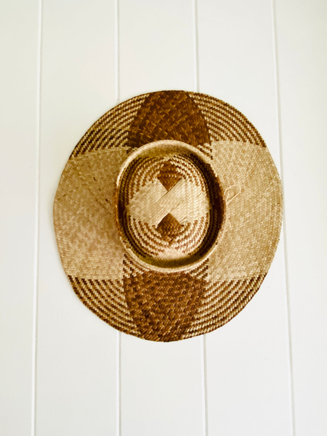 Lauhala Straw Hat w/ Hawaiian Islands - Route 99 Hawaii