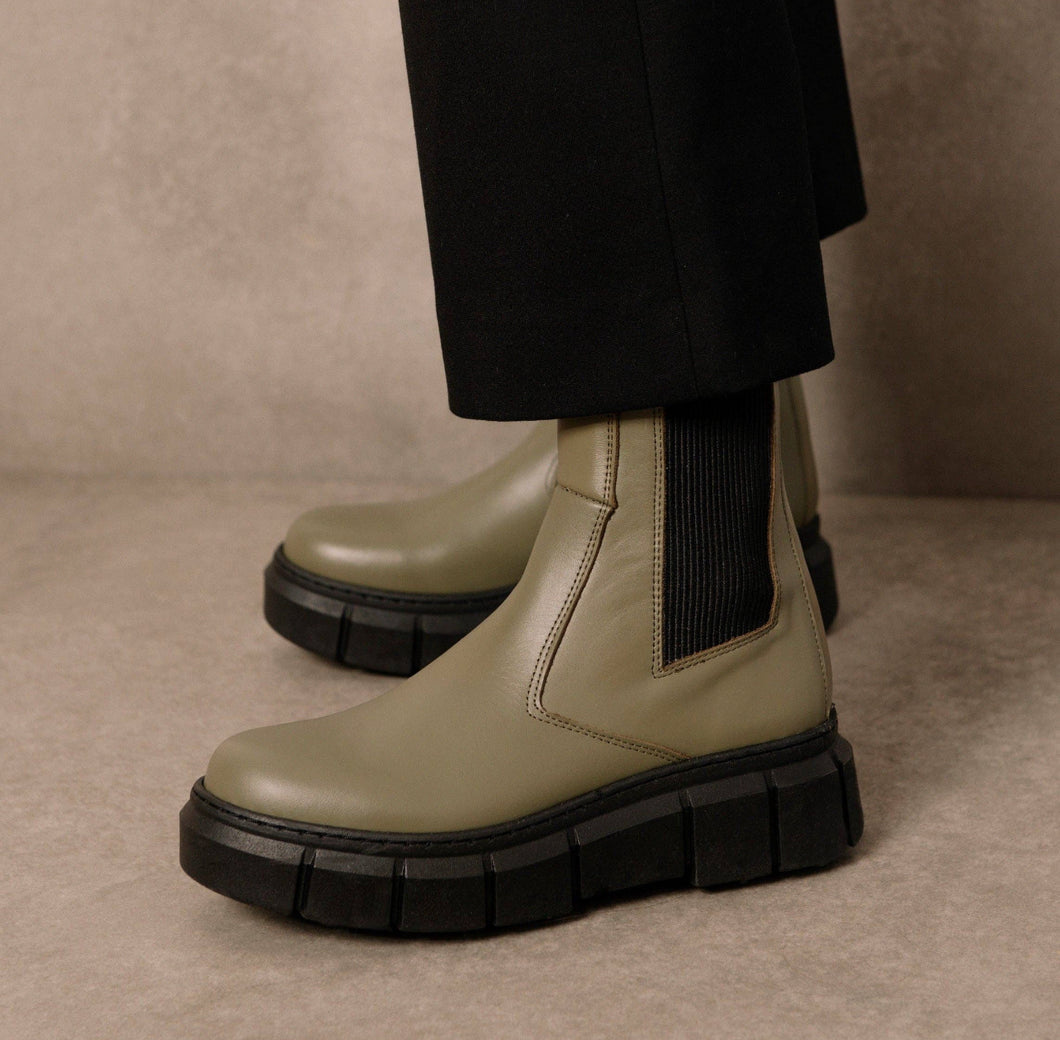 ALOHAS- Armor Khaki Ankle Boot (Leather)