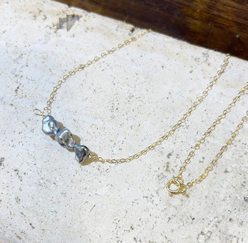 Tahitian Keshi Bar Necklace