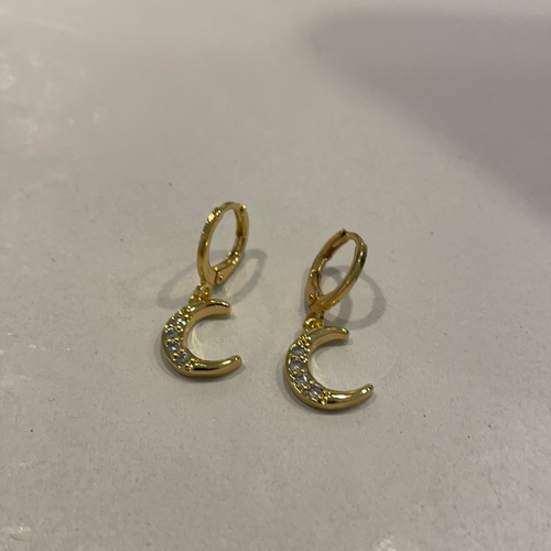 Moon Huggie Earrings