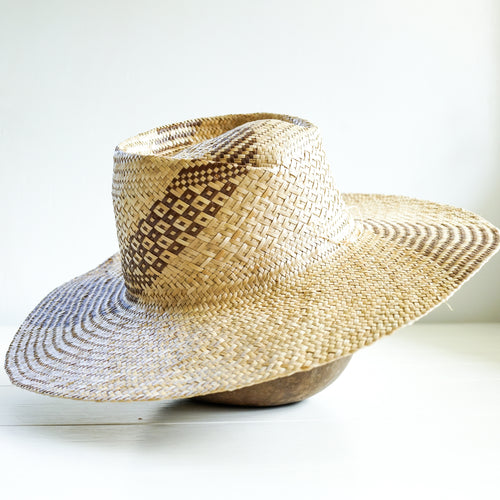 Long Brim Two Tone Papale Lauhala #27
